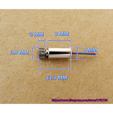 100pcs/lot! Brand new 4*8MM coreless motor 1.5V-3V 4mm vibrating motor, micro DC motor, in stock ~