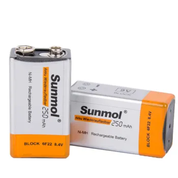 Factory Wholesale Rechargeable 250mAh 9V Ni-MH Battery for Multimeter and Smoke Detectors - OEM Brand