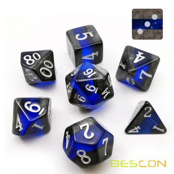 Bescon Mineral Rocks GEM VINES Polyhedral D&D Dice Set of 7, RPG Role Playing Game Dice 7pcs Set