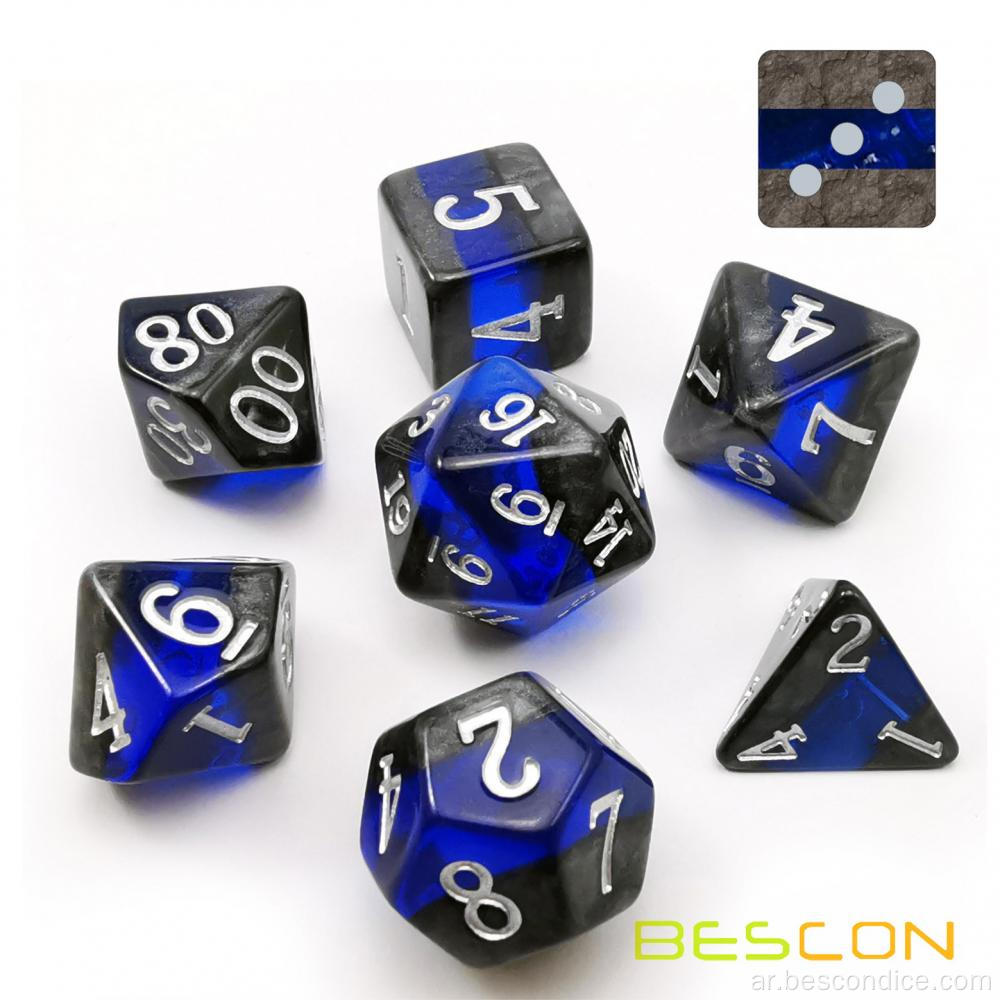 Bescon Mineral Rocks Gem Vines Polyhedral D&D Dice Set من 7 ، لعبة RPG لعب لعبة Dice 7pcs مجموعة