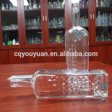 Beautiful Empty Square Clear Glass Bottle 750ML Glass Bottle Liquor