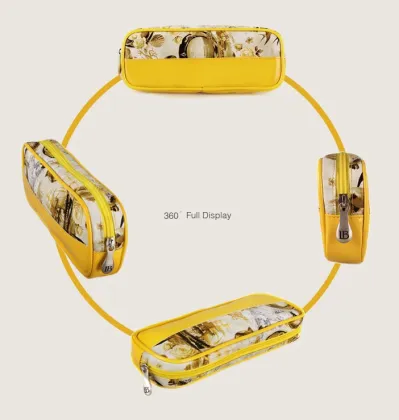 Beauty personalized yellow travel makeup bag cosmetic