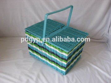 Fashion plastic picnic basket ,breakfast basket,storage basket used in park,trip