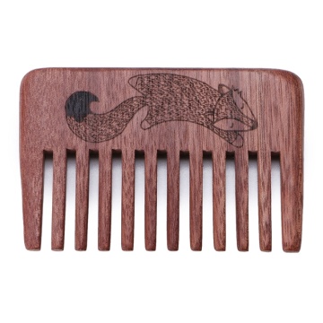 Wood Wide Tooth Beard Comb Pocket Size Anti Static Massage Hair Care Gift New 1PC