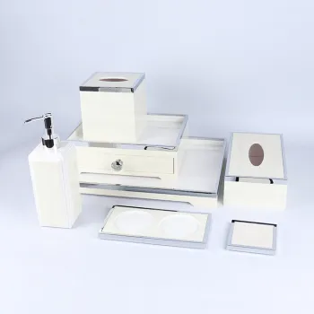 Acrylic Hotel Bathroom Set - Fashion Shower Tray and Consumables Box
