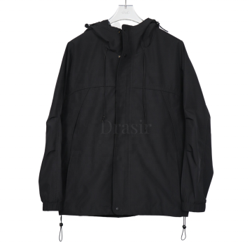 OEM&ODM Men's Black Oversize Cargo Jacket - Windproof Outdoor Casual Unisex Jacket