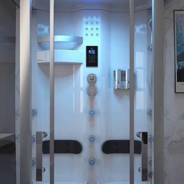 Tempered Glass Shower Cabin with Whirlpool Spa Massage Bathtub
