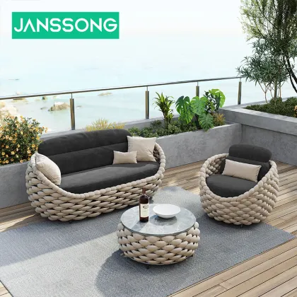 Modern Villa Courtyard Hotel Garden Metal Aluminum Frame Waterproof Patio Furniture