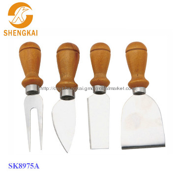 stainless steel 4pcs cheese knife set
