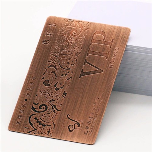 Colorful Electro-coating Metal Business Card with Hollow Out