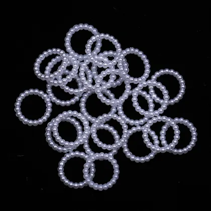 Shop for 6mm to 14mm White Circle Donut ABS Pearl Beads for Embellishments