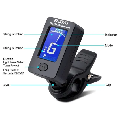 JOYO JT-01 Rechargeable Digital Clip-On Guitar Tuner