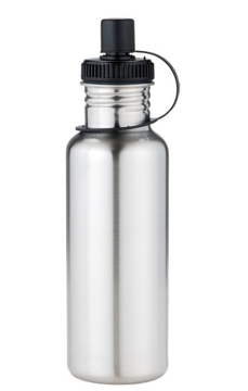 750ml Stainless Steel Single Wall Cap Sports Bottle with Straw