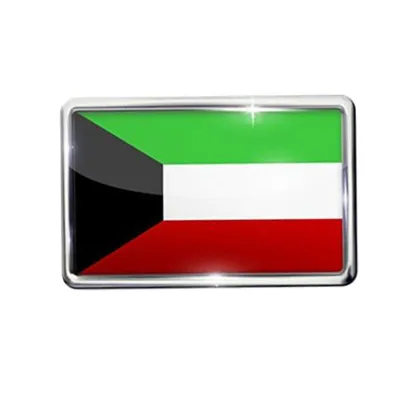 Kuwait Flag Heart With Angel Wings Pins Brooch