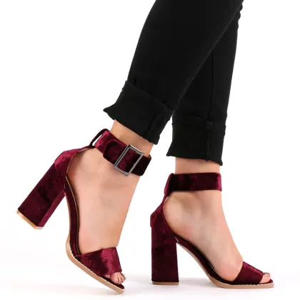 hot sale sweet high-heeled suede sandals