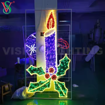 Dynamic Customized Outdoor Hanging Led Street 2D Flowing Pole Frame Light Christmas Decorative Motif Light