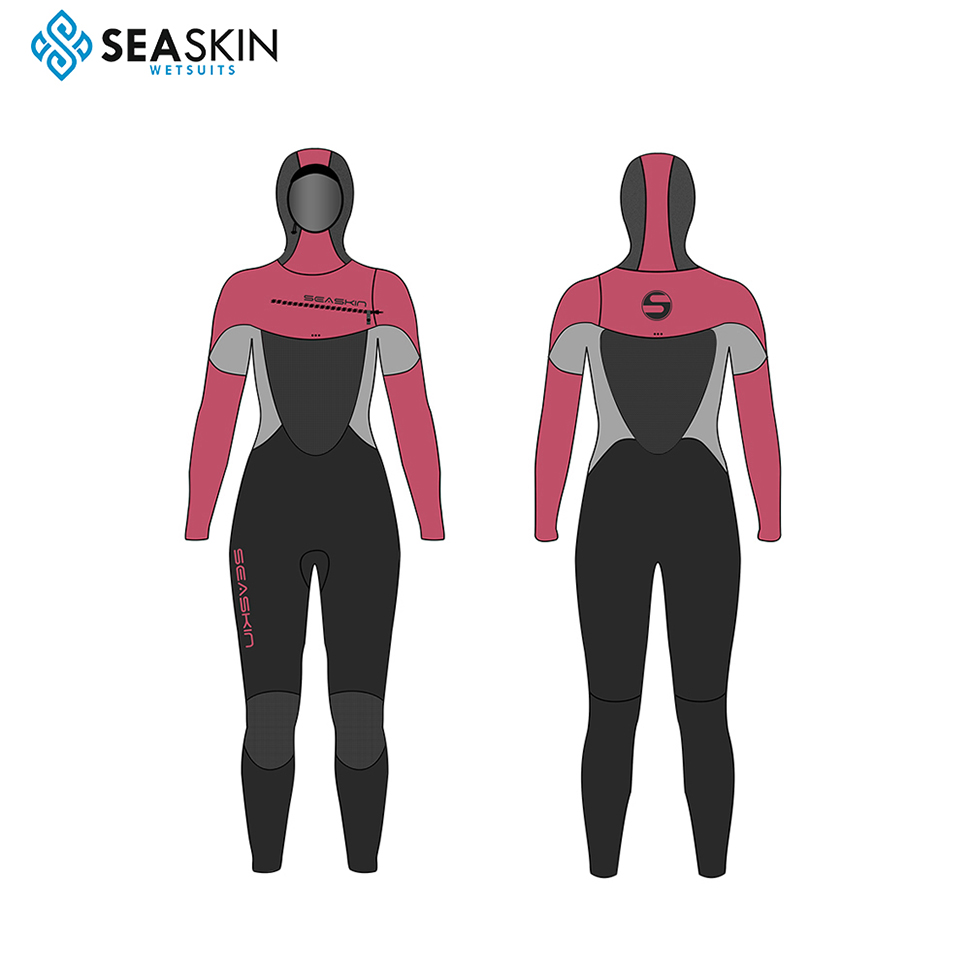 Seaskin berkualiti tinggi 5mm saman menyelam neoprene terus melayari wetsuit untuk wanita