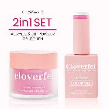 Cloverfei Valentine's Day 3 in 1 Matching Dipping Powder Acrylic and Gel UV Gel Nail Polish Set