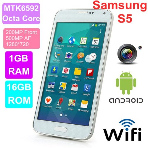 Samsung S5 telefon i9600 Quad core telefon 5.1 "hava hareketi göz kontrolü MTK6589 MTK6582 MTK659 MTK6572 Android 4.4 DHL ücretsiz nakliye