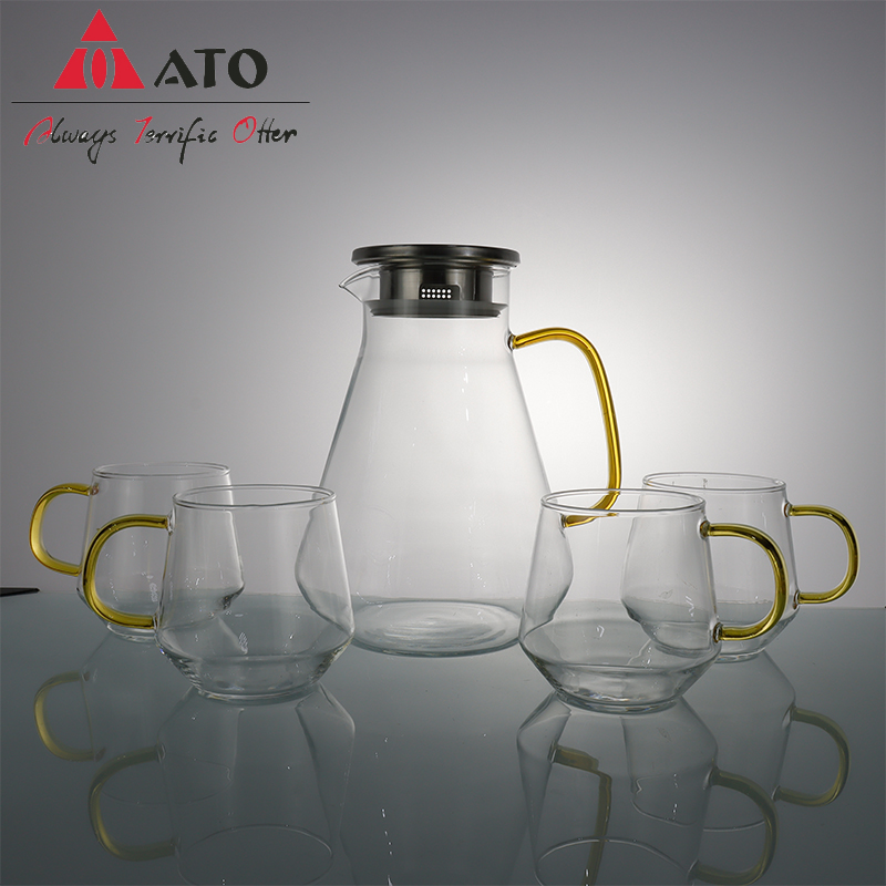 Glass Water Juice Jar with stainless steel lid