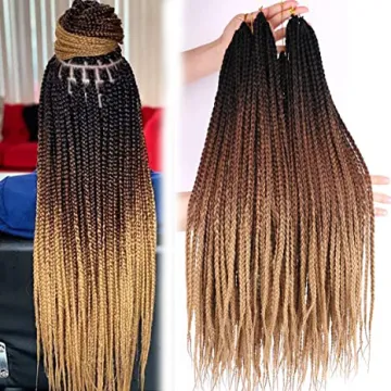 Hot Selling 24 Inch 10 Strands Senegalese Twist Ombre Box Braids Synthetic Hair Extensions