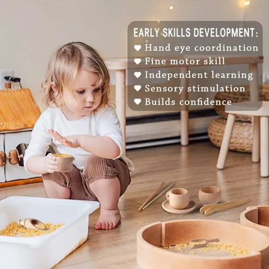 Montessori-Inspired Educational Sensory Bin Activity Set for Toddlers: A Pounding Wooden Toy