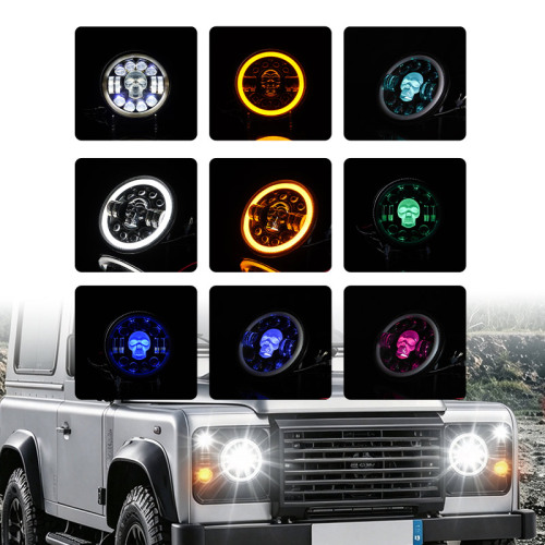LiuHJG Skull 7 Inch 31W Motorcycle Driving Light LED Headlights