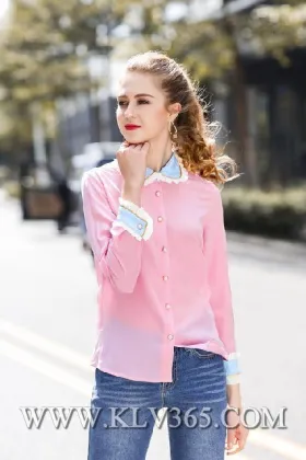 Fashiom Lady Silk Pink Shirts