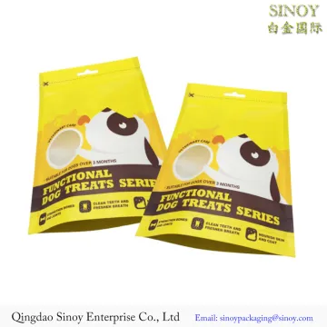 Custom Stand Up Pet Food Plastic Bag / Dog Food Pouch Pet Treats Bag with Window