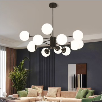 Modern LED Pendant Lamp for Dining Room - Fashion Silver Glass Hotel Ceiling Hanging Light