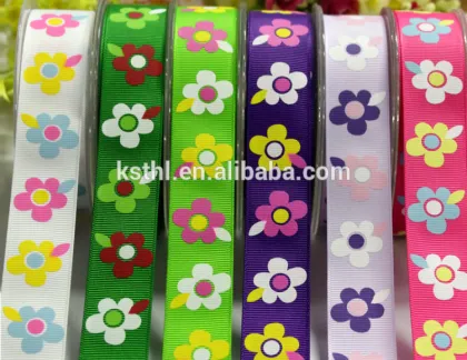 Five-petaled Flowers Custom Print Ribbon Wholesale