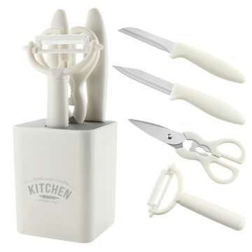 Set Peralatan Dapur 5-Piece Putih: Alat dan Alat untuk Buah-buahan dan Sayuran