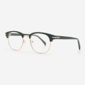 Round Acetate And Metal Combined Unisex Optical Frames 23A3069