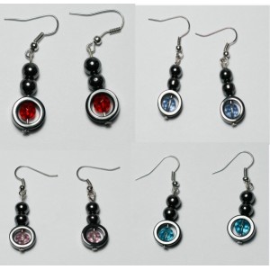 Hematite Earring with silver color finding