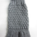 Mohair Knit Gloves With Small Pompom