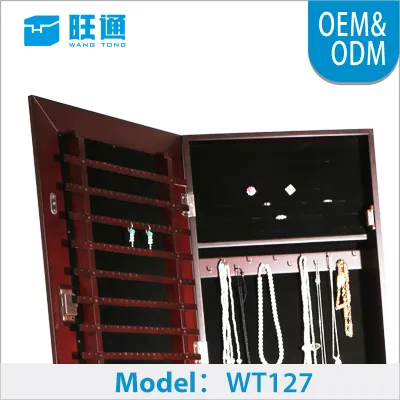 Multifunction wooden dressing mirror with storage, floor stand dressing mirror