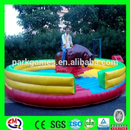 Amusement park trailer red bull mechanical bull