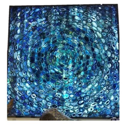 Chinese Transparent Natural Blue Agate Slab