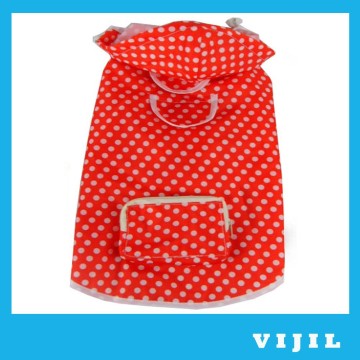 waterproof red lovely dog raincoat
