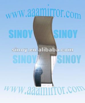 large long wave shaped bevelled edge decorative wall mirror glass