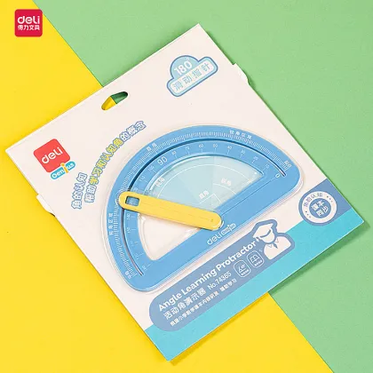 High Quality Deli Children's Angle Demonstrator Drawing Protractor Tools School Stationery Ruler