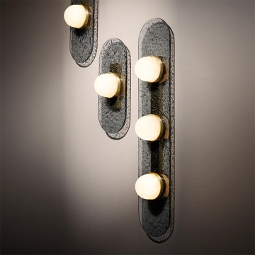 Modern Mounted Smoke Glass LED Wall Lamp for Living Room and Bedroom Decor