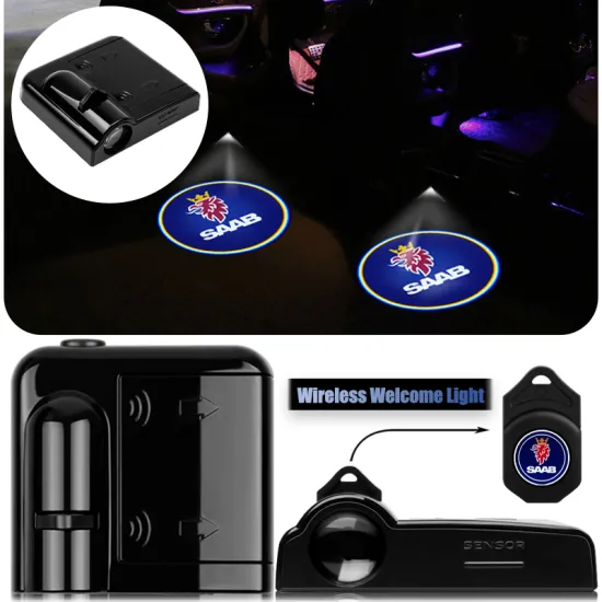 2pc Car Door Welcome Light Wireless Led Projector Ghost Shadow Lamp Accessories For Saab 93 95 Saab 9-3 9-5 900 9000 Car Styling