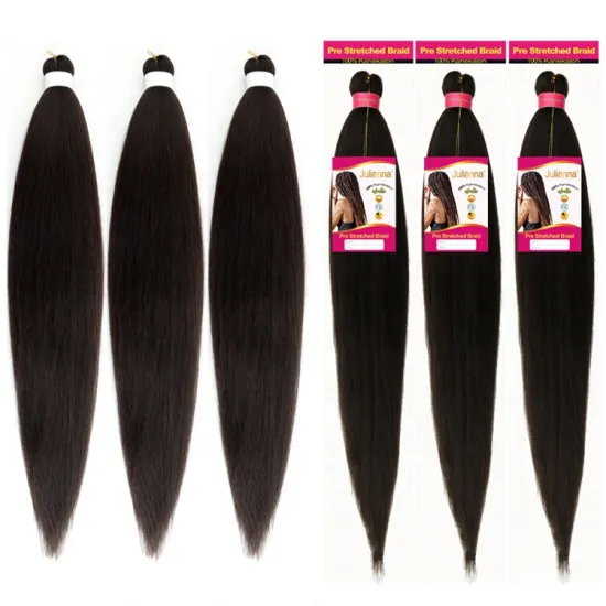 wholesale synthetic braiding hair easy 3x pre stretched braiding hair bulk braids 2x ombre color