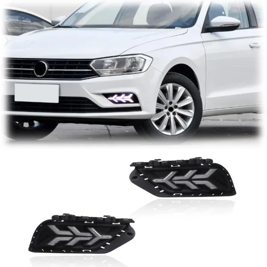 Gobison Car DRL Daytime Running Light with Yellow Turn Signal Fog Lamp for Volkswagen VW Bora 2016-2017