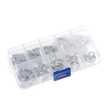 TZT 120PCS 304 Stainless Steel E Clip Washer Assortment Kit for Shaft Fasteners M1.5~M1