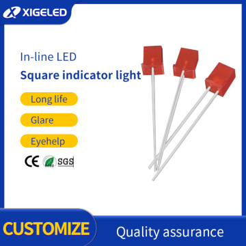 Contas de lâmpada led quadradas luz indicadora de cor dupla