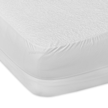 Waterproof terry cloth mattress protector/cover with elastic around