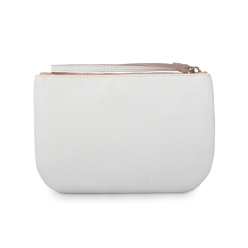 Celine Two-tone Leather Zip Cosmetic Clutch Pouch