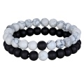 Hot 2pcs/set 7 Style Couples Distance Bracelet Natural Stone Yoga Beaded Bracelet for Men Women Friend Gift Charm Strand Jewelry